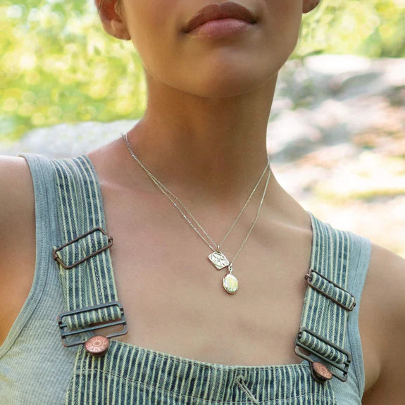 Oval Pinstripe Eve Locket by Monica Rich Kosann