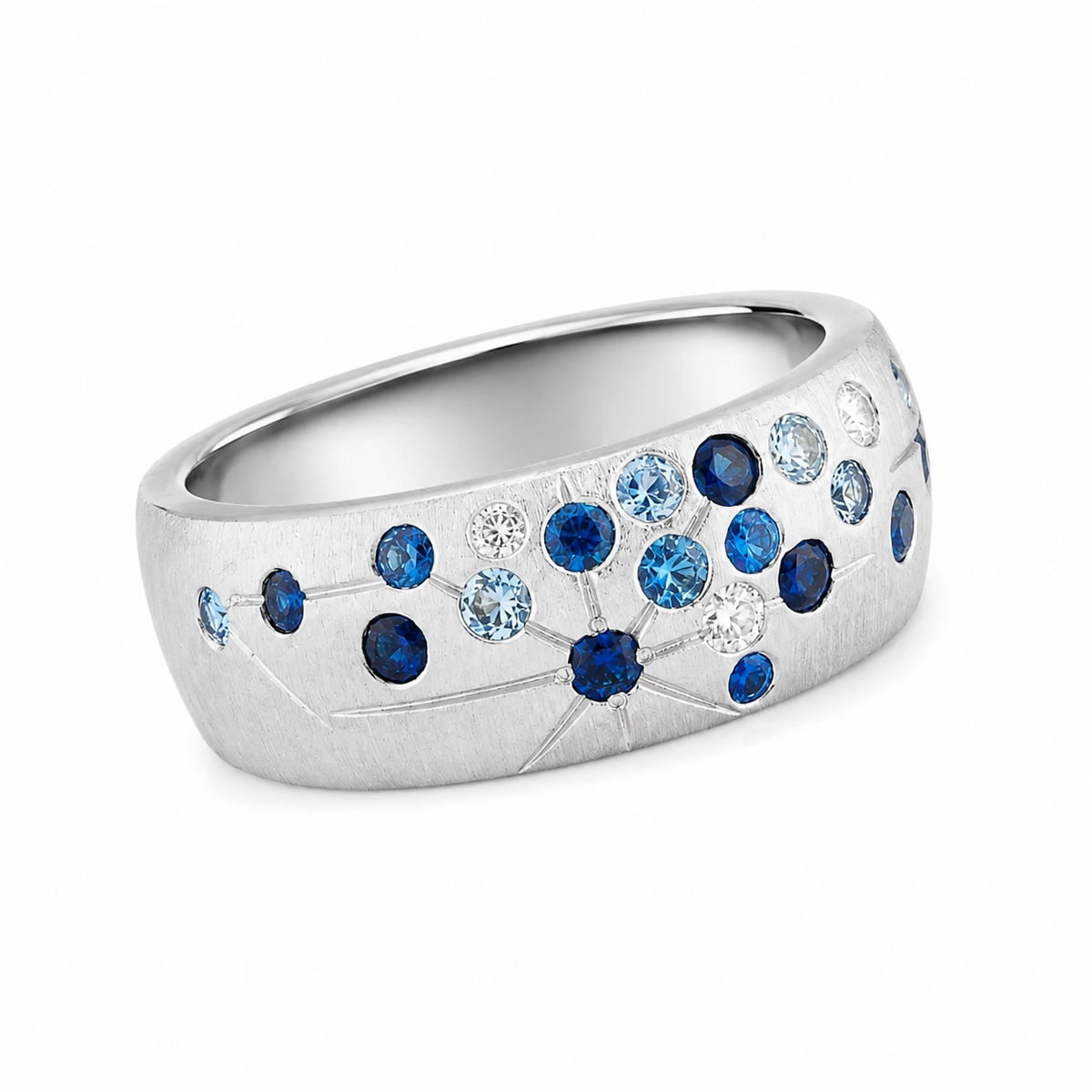 Sapphire Wide Galaxy Band by Penny Preville