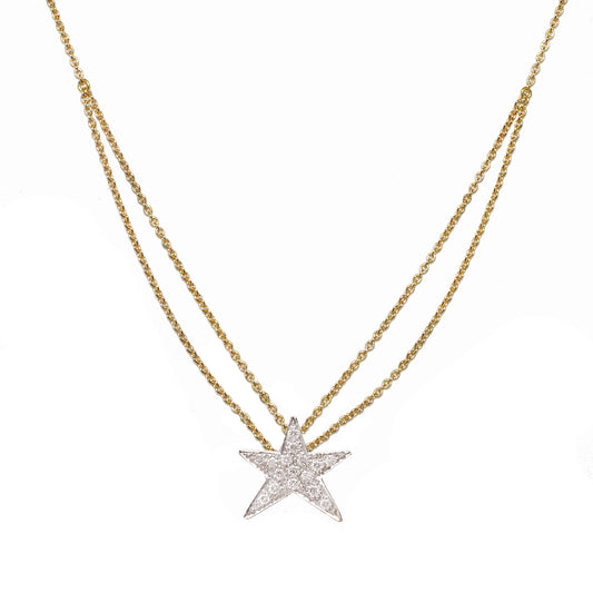 Tiny Dancer Necklace by Unhada available at Talisman Collection Fine Jewelers in El Dorado Hills, CA and online. Add a touch of sparkle to your every day with the Tiny Dancer Diamond Necklace. Crafted in sterling silver, the star twinkles with pave diamonds, and is accented with a delicate 18k yellow gold chain. The 16“ length makes it a perfect a choice for ever day, which is why it is a best seller! Lobster clasp 