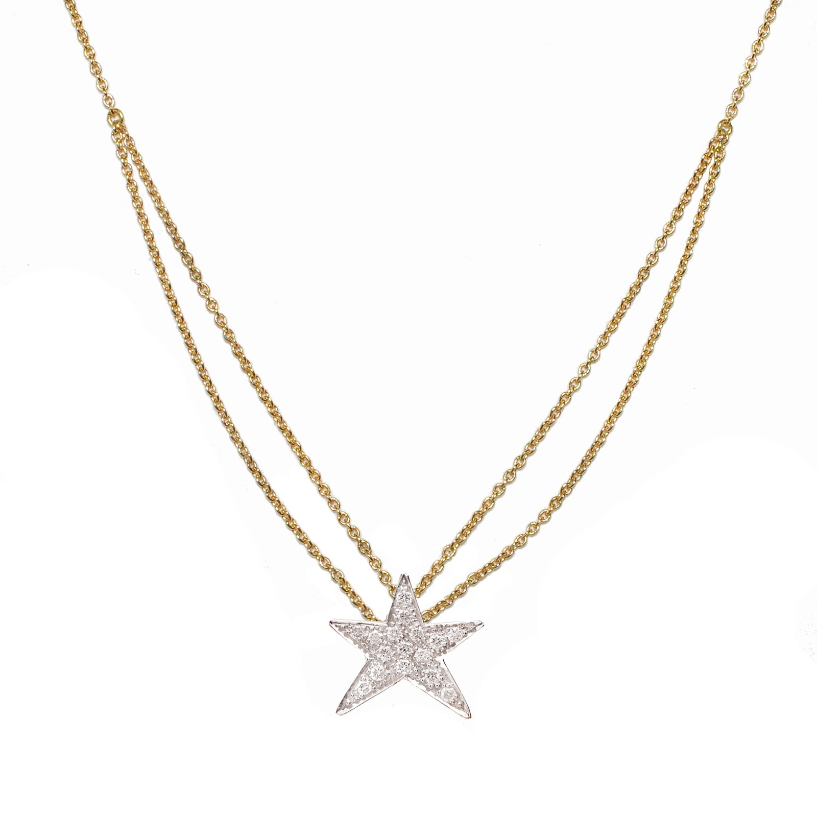 Tiny Dancer Necklace by Unhada available at Talisman Collection Fine Jewelers in El Dorado Hills, CA and online. Add a touch of sparkle to your every day with the Tiny Dancer Diamond Necklace. Crafted in sterling silver, the star twinkles with pave diamonds, and is accented with a delicate 18k yellow gold chain. The 16“ length makes it a perfect a choice for ever day, which is why it is a best seller! Lobster clasp 