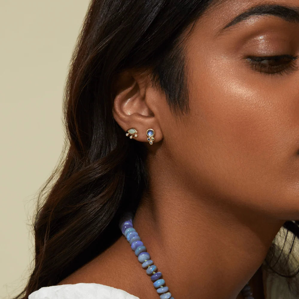 Trio Studs, Moonstone + Cool mix by Mined + Found