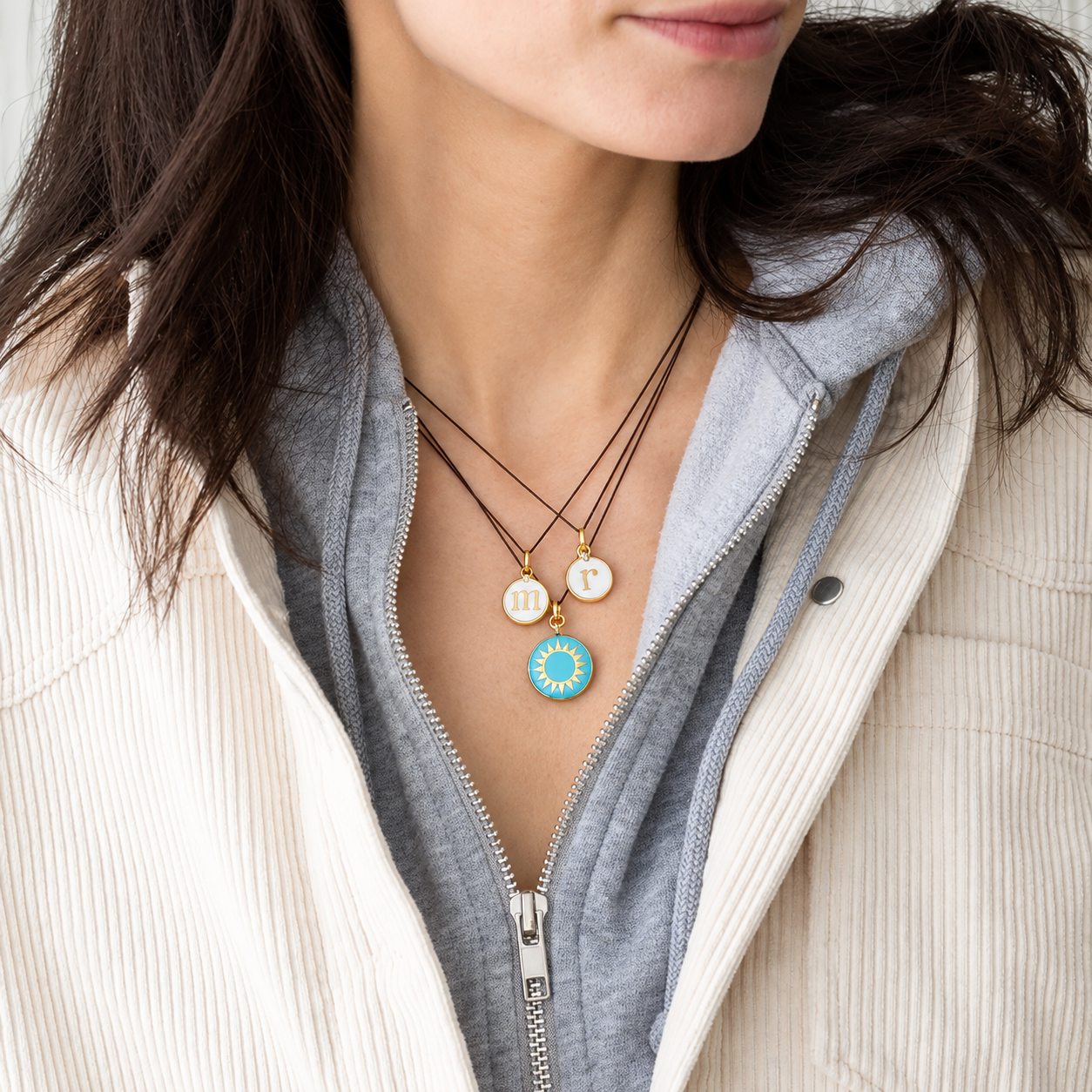 Turquoise Enamel Sun Round Locket with by Monica Rich Kosann