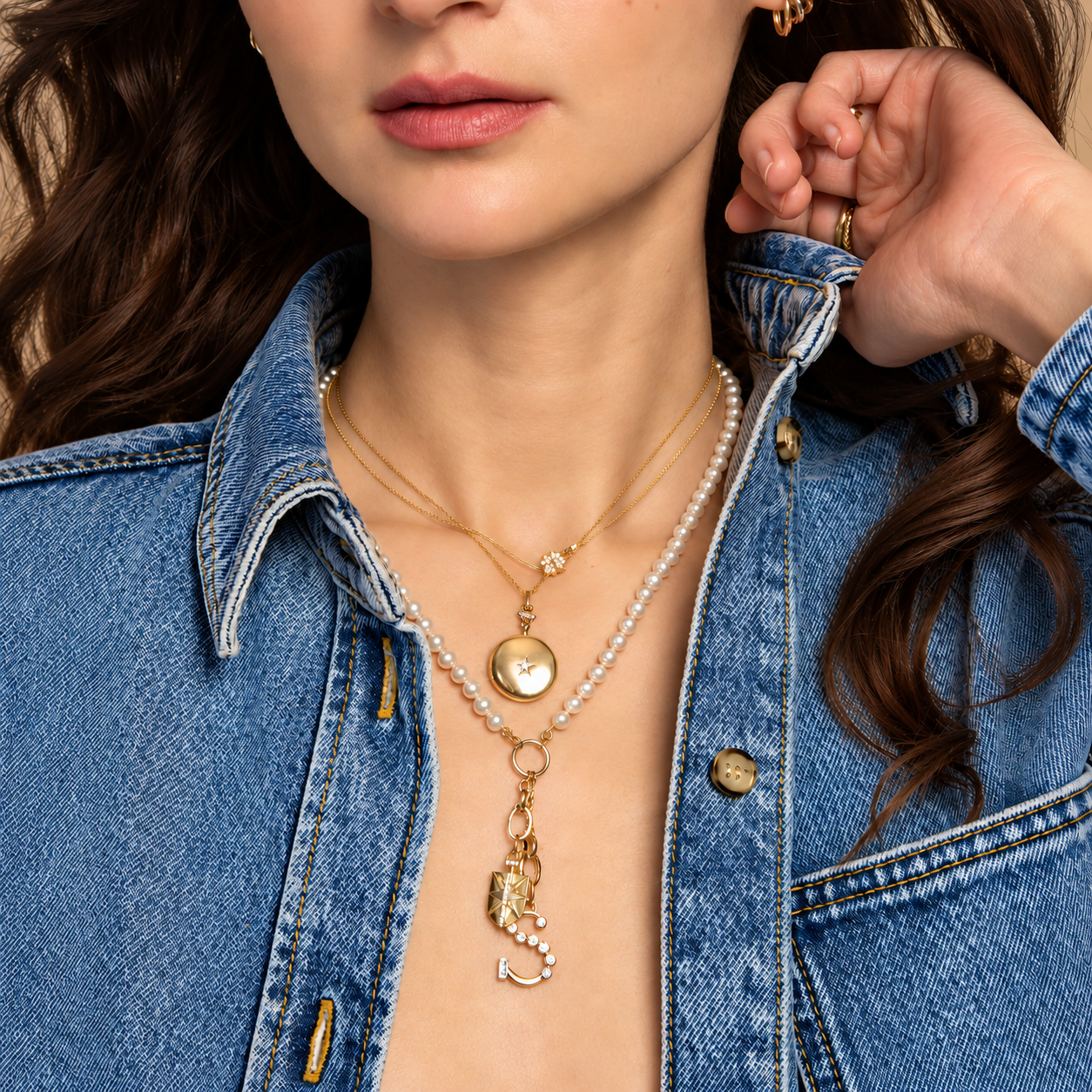 Twinkle Star Locket with Center Star Diamond by Monica Rich Kosann