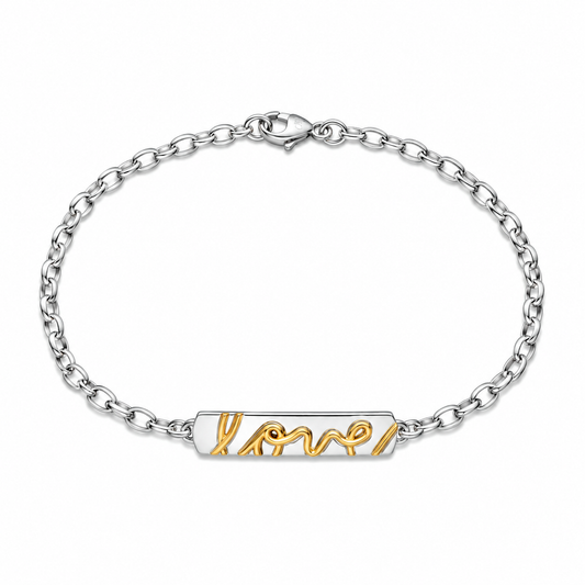 Two-Tone "Love" Poesy Bracelet by Monica Rich Kosann