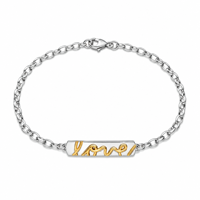 Two-Tone "Love" Poesy Bracelet by Monica Rich Kosann
