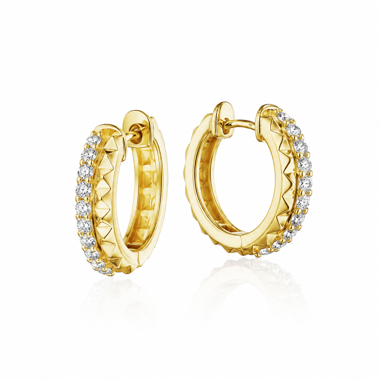 Two Row Diamond Hoop Earrings by Penny Preville