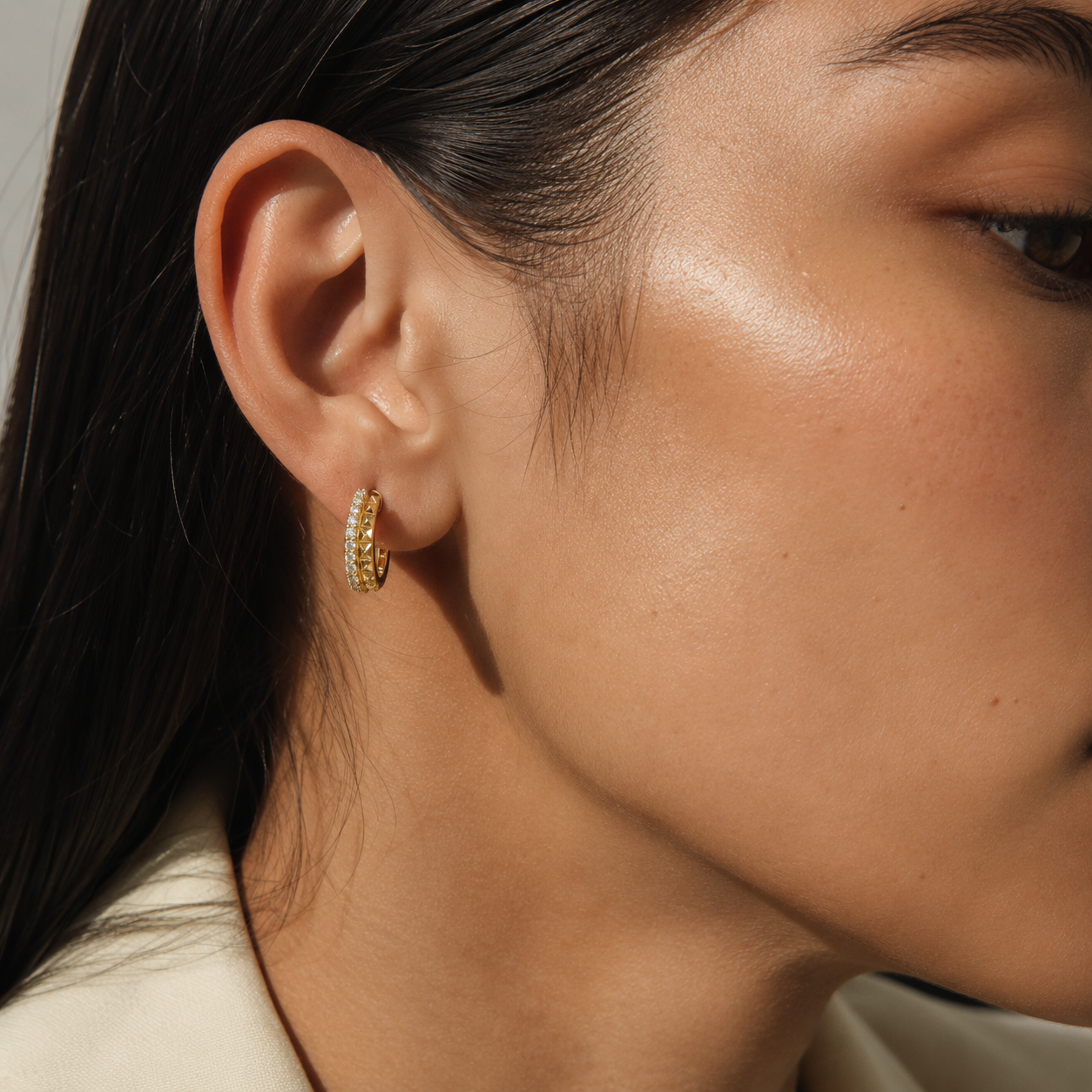 Two Row Diamond Hoop Earrings by Penny Preville