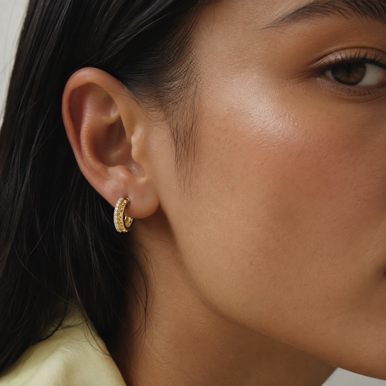 Two Row Diamond Hoop Earrings by Penny Preville