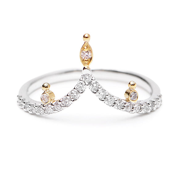 Diamond Bits Band by Unhada available at Talisman Collection Fine Jewelers in El Dorado Hills, CA and online. This stunning band features .18 carats of brilliant white diamonds, set in a sophisticated mix of 18k white and yellow gold. The interplay of metals adds a unique touch, making it perfect to wear alone, as an enhancement to an engagement ring, or stacked with other favorites. Its timeless design offers versatility for every occasion. 