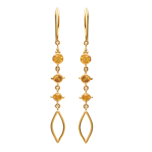 Upala Sphene Earrings by Unhada available at Talisman Collection Fine Jewelers in El Dorado Hills, CA and online.  Add a touch of brilliance to your collection with the Upala Sphene Earrings by Unhada. Featuring bezel-set sphene, a rare gem known for its vibrant fire and dispersion that rivals diamonds, these earrings are crafted in 18k gold for a luxurious finish. Sphene, also called titanite, is prized for its radiant green and yellow hues and is believed to enhance mental clarity and intuition. Designed 