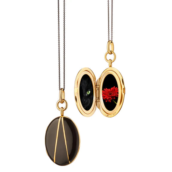 Black Enamel  Oval Locket by Monica Rich Kosann