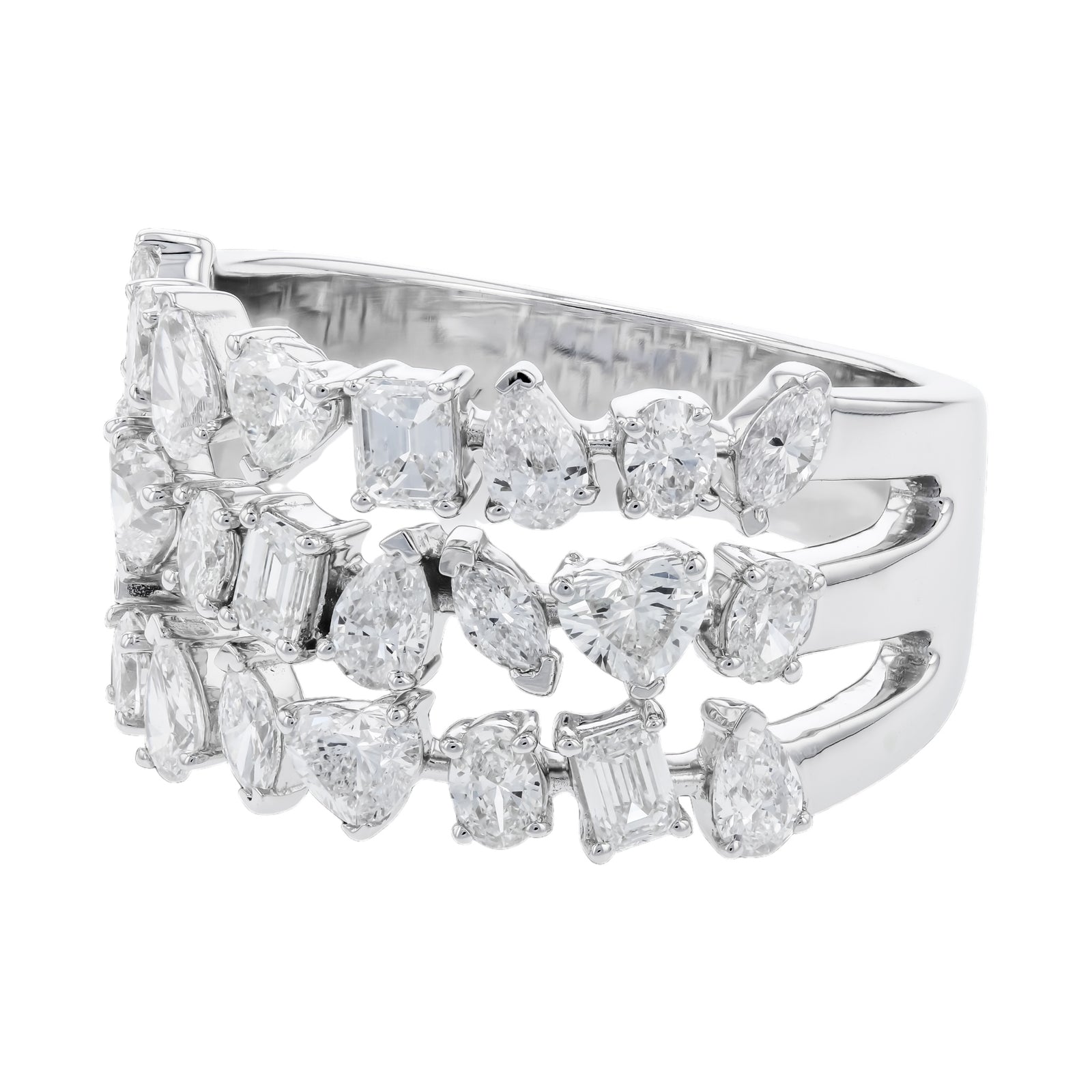 Fancy Cut Diamonds Stacked Band