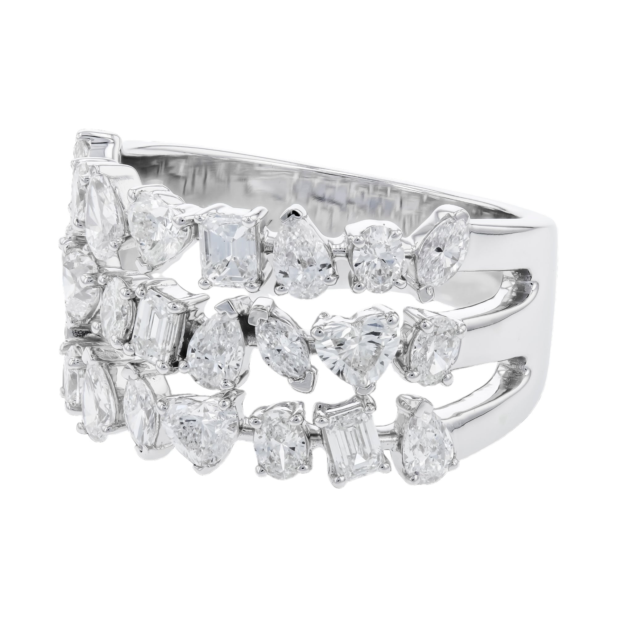 Fancy Cut Diamonds Stacked Band