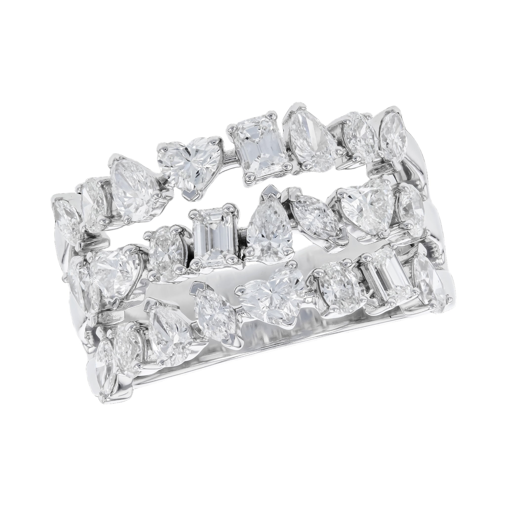 Fancy Cut Diamonds Stacked Band