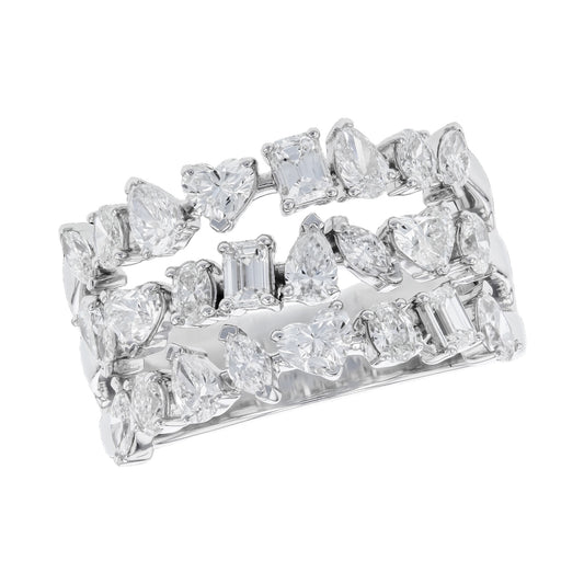 Fancy Cut Diamonds Stacked Band