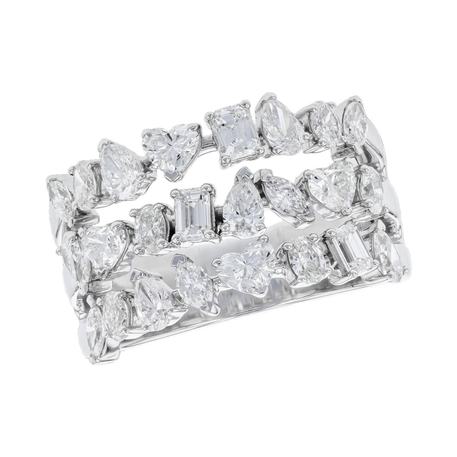 Fancy Cut Diamonds Stacked Band