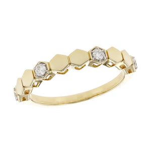 Hexagon Gold & Diamond Band