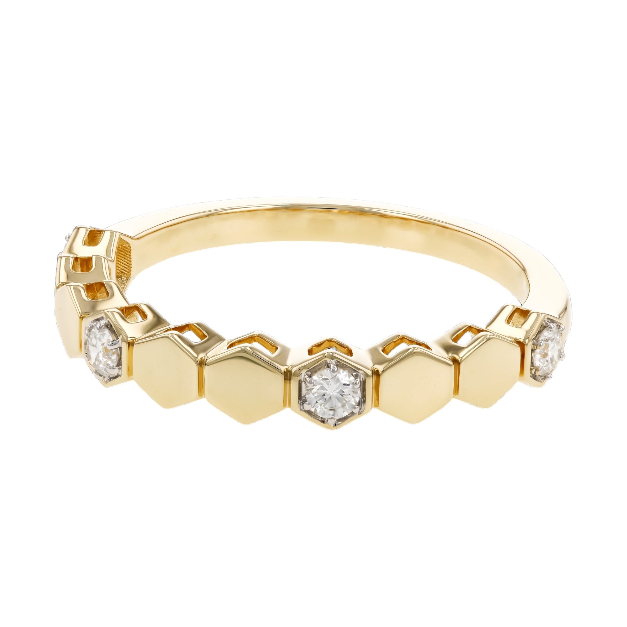 Hexagon Gold & Diamond Band