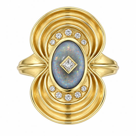 White Opal Luxe Nebula Ring by Meredith Young