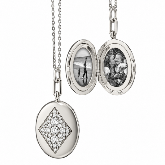 White Sapphire Art Deco Charlotte Locket by Monica Rich Kosann