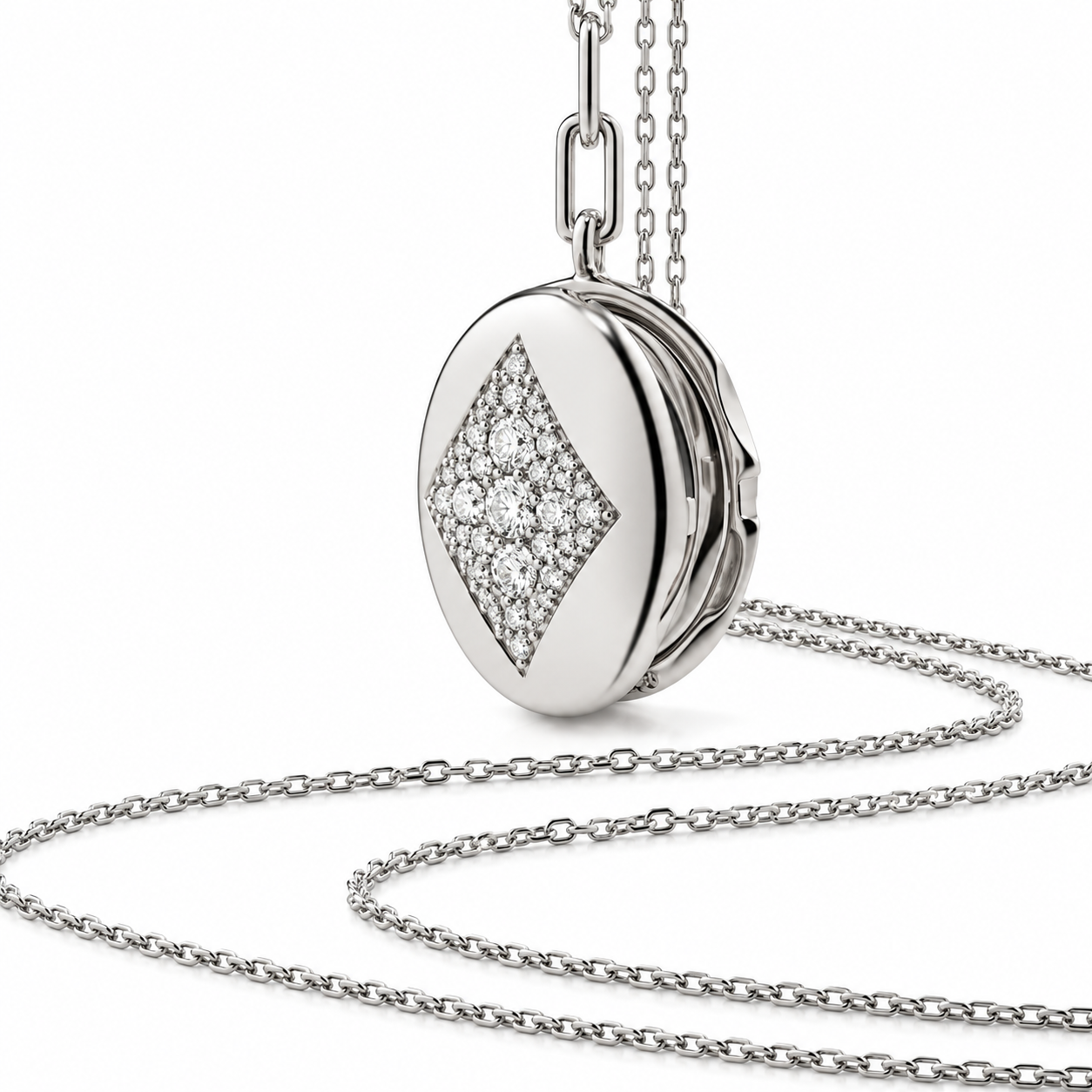 White Sapphire Art Deco Charlotte Locket by Monica Rich Kosann