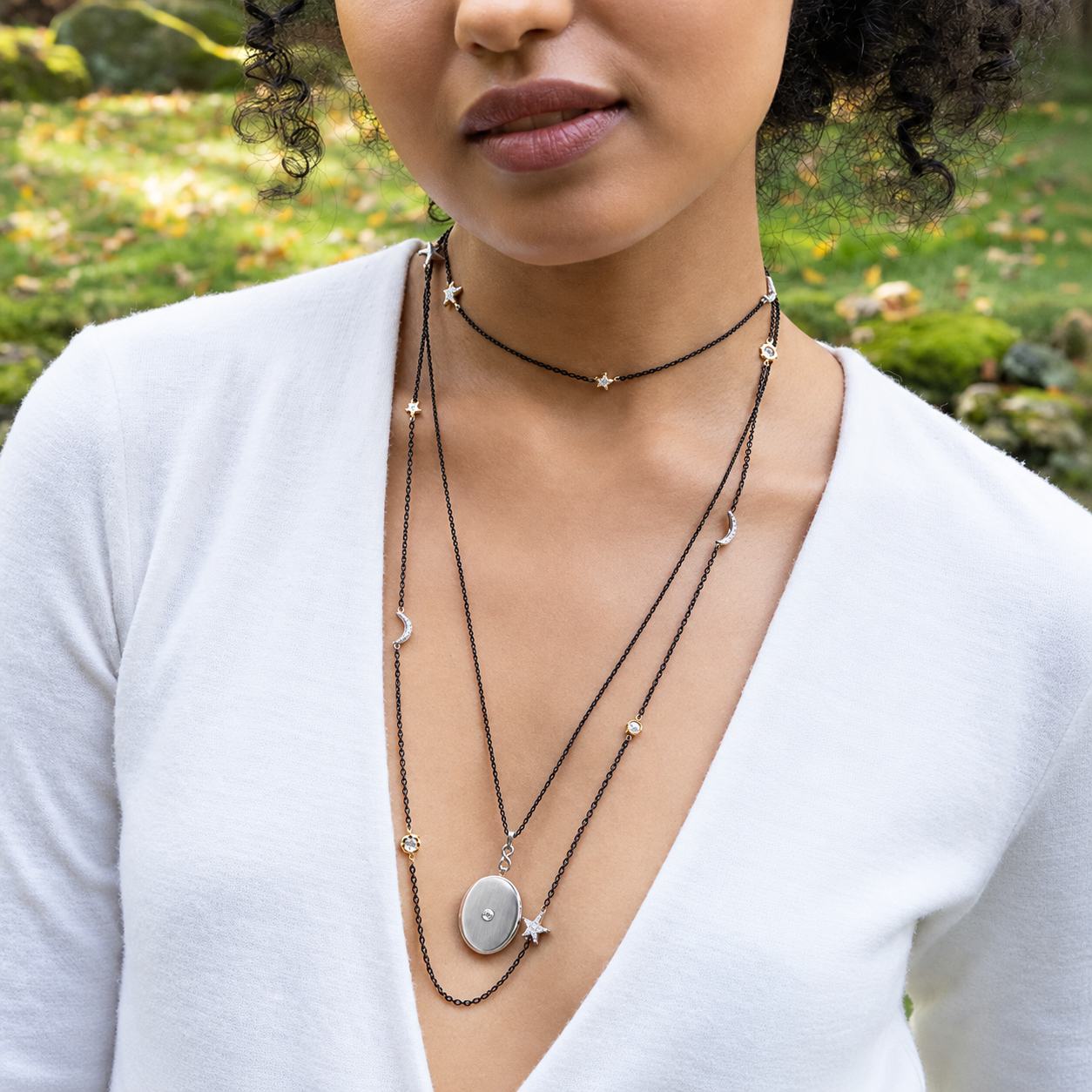 White Sapphire Infinity Locket by Monica Rich Kosann