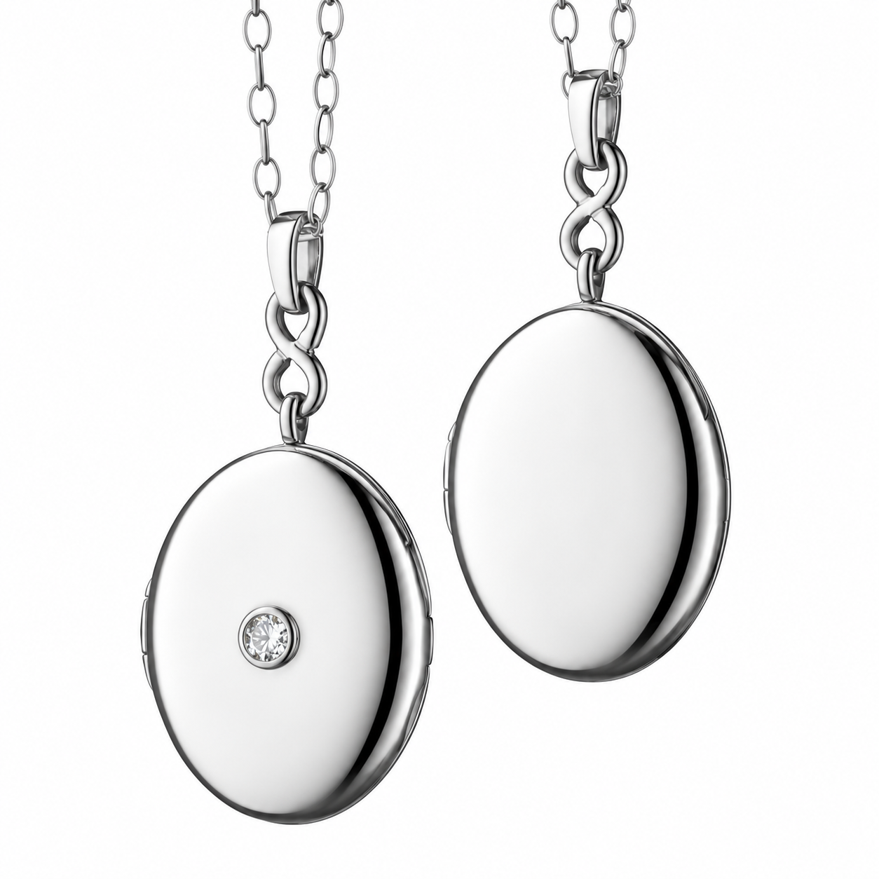 White Sapphire Infinity Locket by Monica Rich Kosann