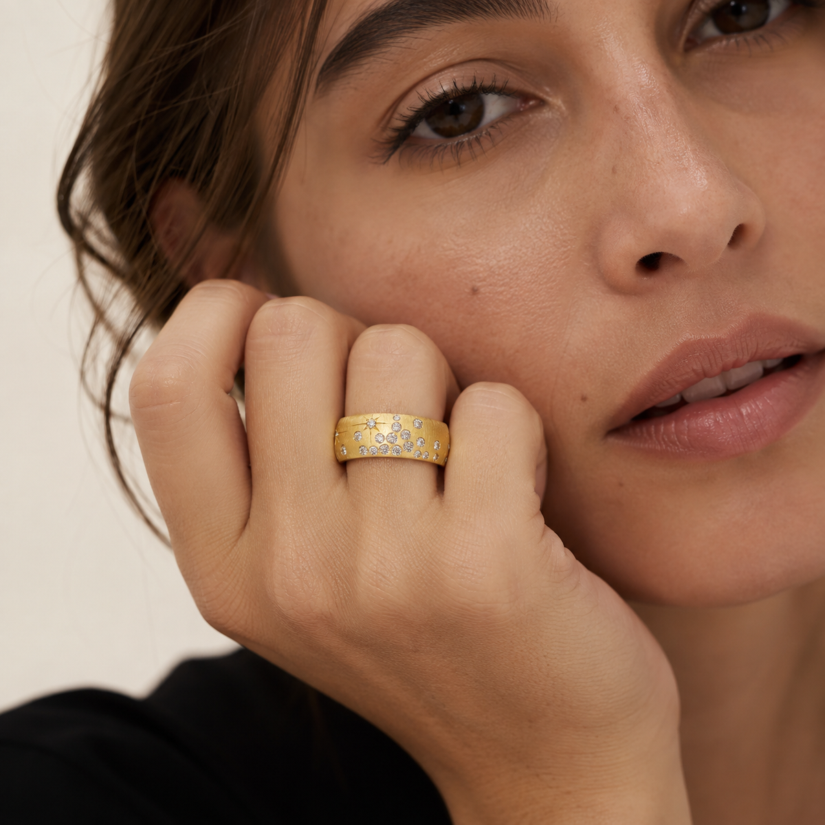 Wide Diamond Galaxy Band