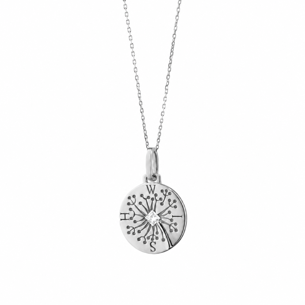 "Wish" Dandelion Intaglio Necklace with White Sapphire by Monica Rich Kosann