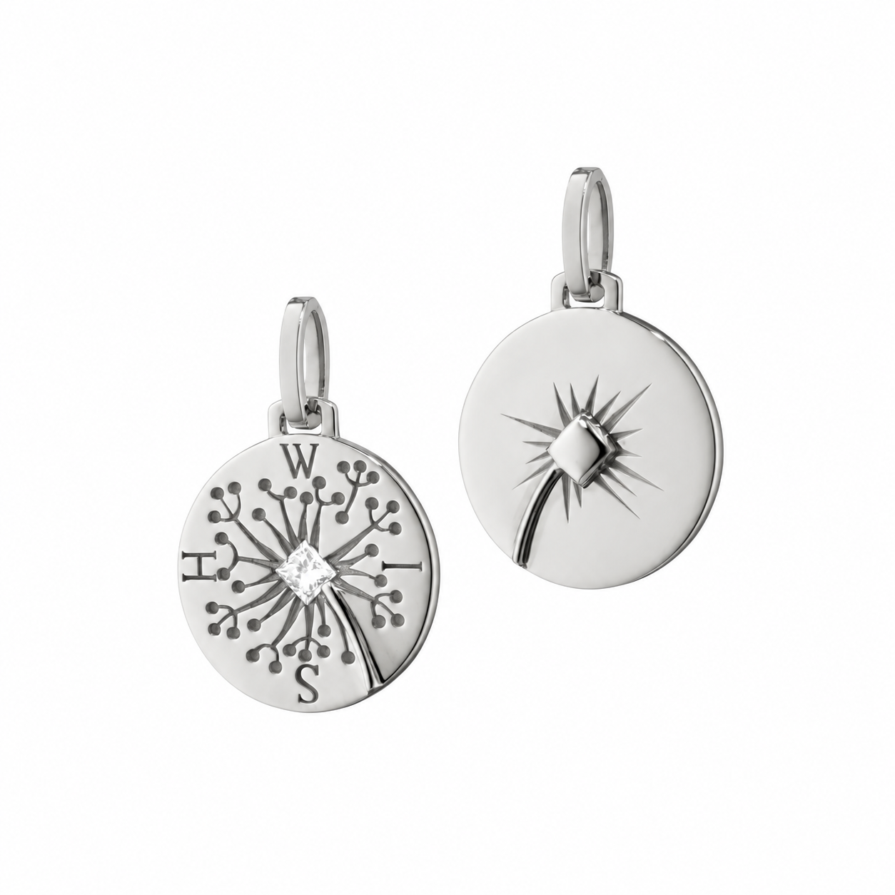 "Wish" Dandelion Intaglio Necklace with White Sapphire by Monica Rich Kosann