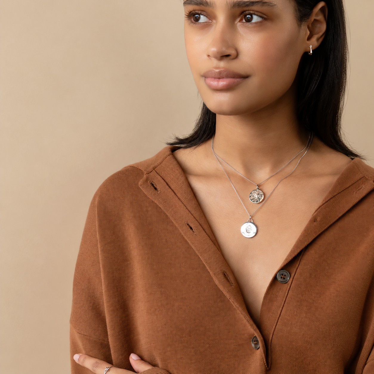 "Wish" Dandelion Intaglio Necklace with White Sapphire by Monica Rich Kosann