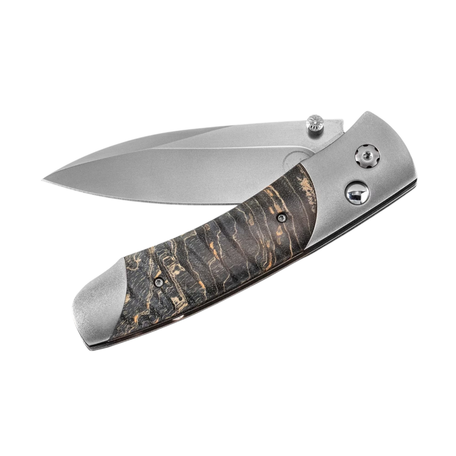 A200-9 Stainless Steel/Titanium/Maple Burl Wood 2.63" Blade by William Henry available at Talisman Collection Fine Jewelers in El Dorado Hills, CA and online