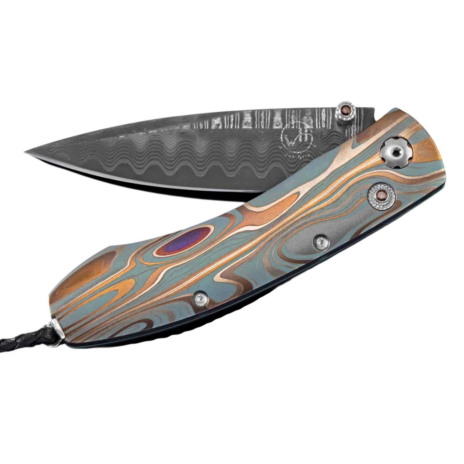 Titanium 'Golden Wave'  Damascus 2.63mm Blade by William Henry available at Talisman Collection Fine Jewelers in El Dorado Hills, CA and online
