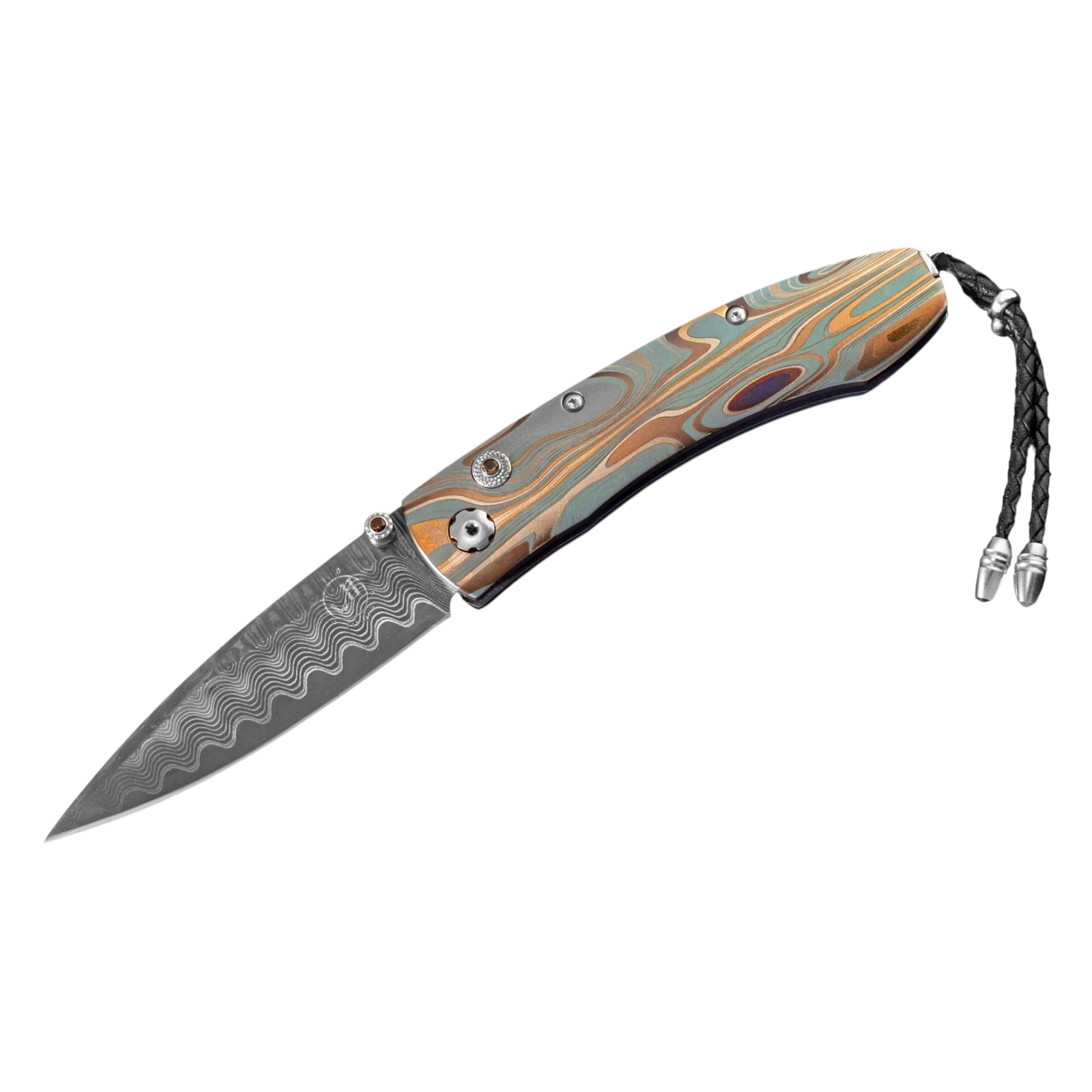 Titanium 'Golden Wave'  Damascus 2.63mm Blade by William Henry available at Talisman Collection Fine Jewelers in El Dorado Hills, CA and online