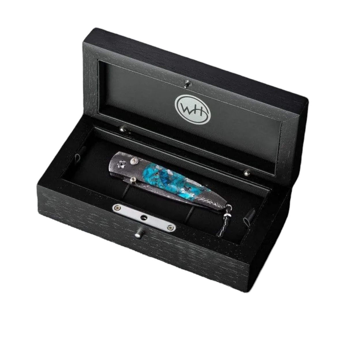 Damascus 'Sante Fe' Zinc Matrix Turquoise 2.75" Blade by William Henry available at Talisman Collection Fine Jewelers in El Dorado Hills, CA and online