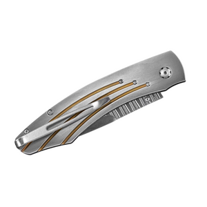 Titanium 'Golden Arch' Damascus Pocket Knife by William Henry available at Talisman Collection Fine Jewelers in El Dorado Hills, CA and online