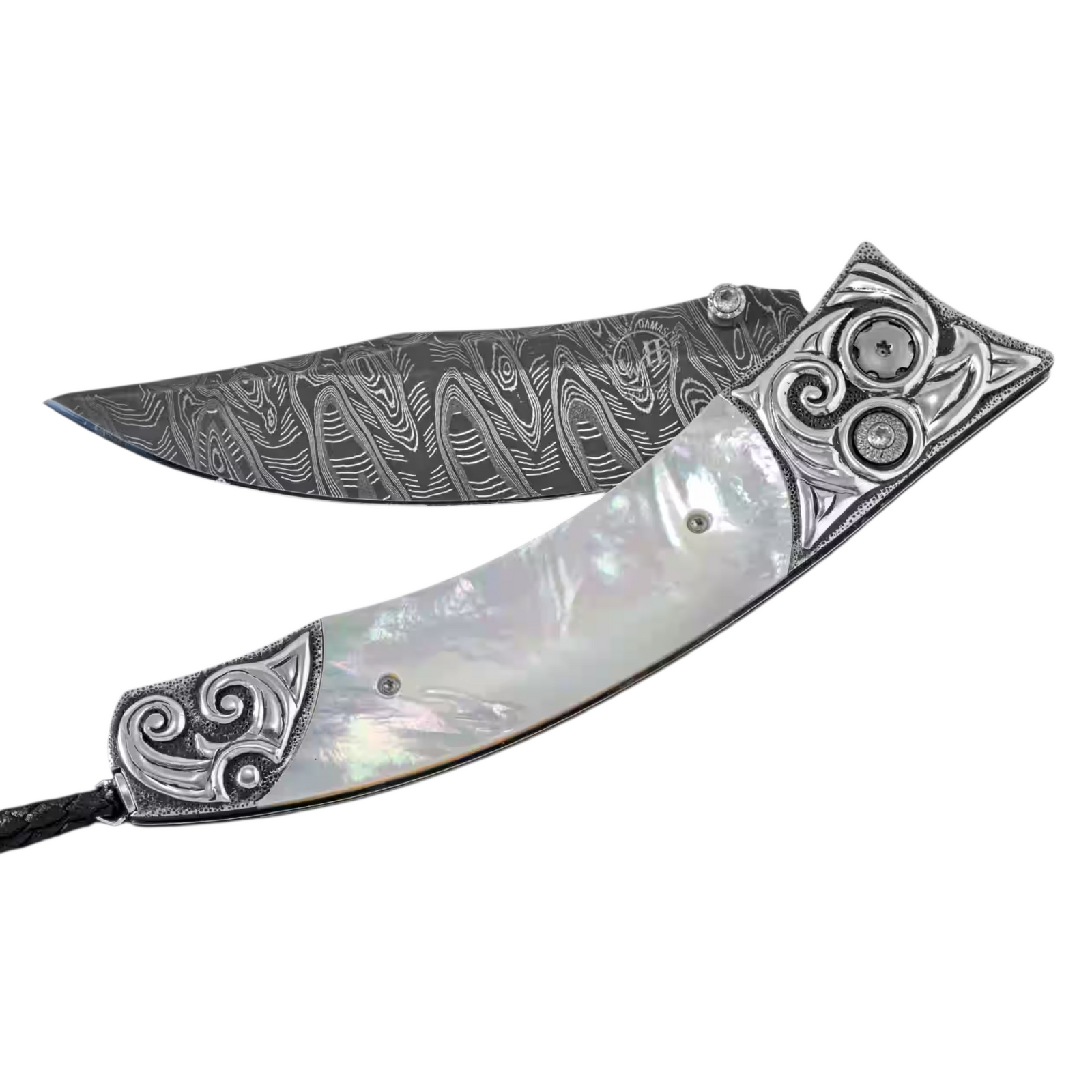 Carved Sterling Silver & Mother of Pearl 'Breaker' Pocket Knife by William Henry available at Talisman Collection Fine Jewelers in El Dorado Hills, CA and online
