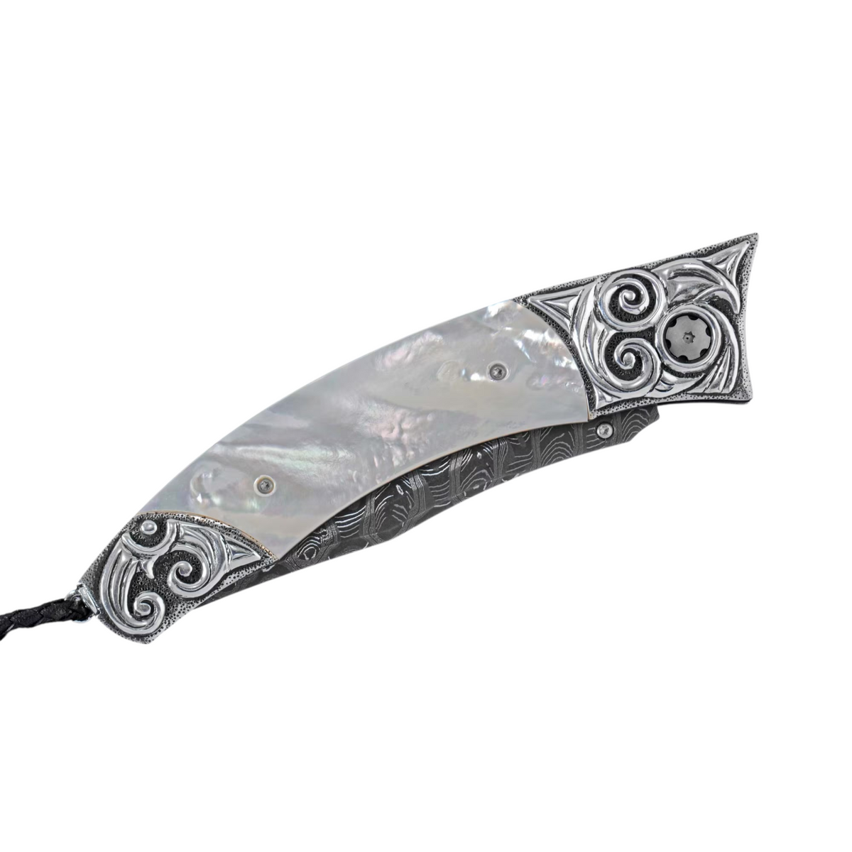 Carved Sterling Silver & Mother of Pearl 'Breaker' Pocket Knife by William Henry available at Talisman Collection Fine Jewelers in El Dorado Hills, CA and online