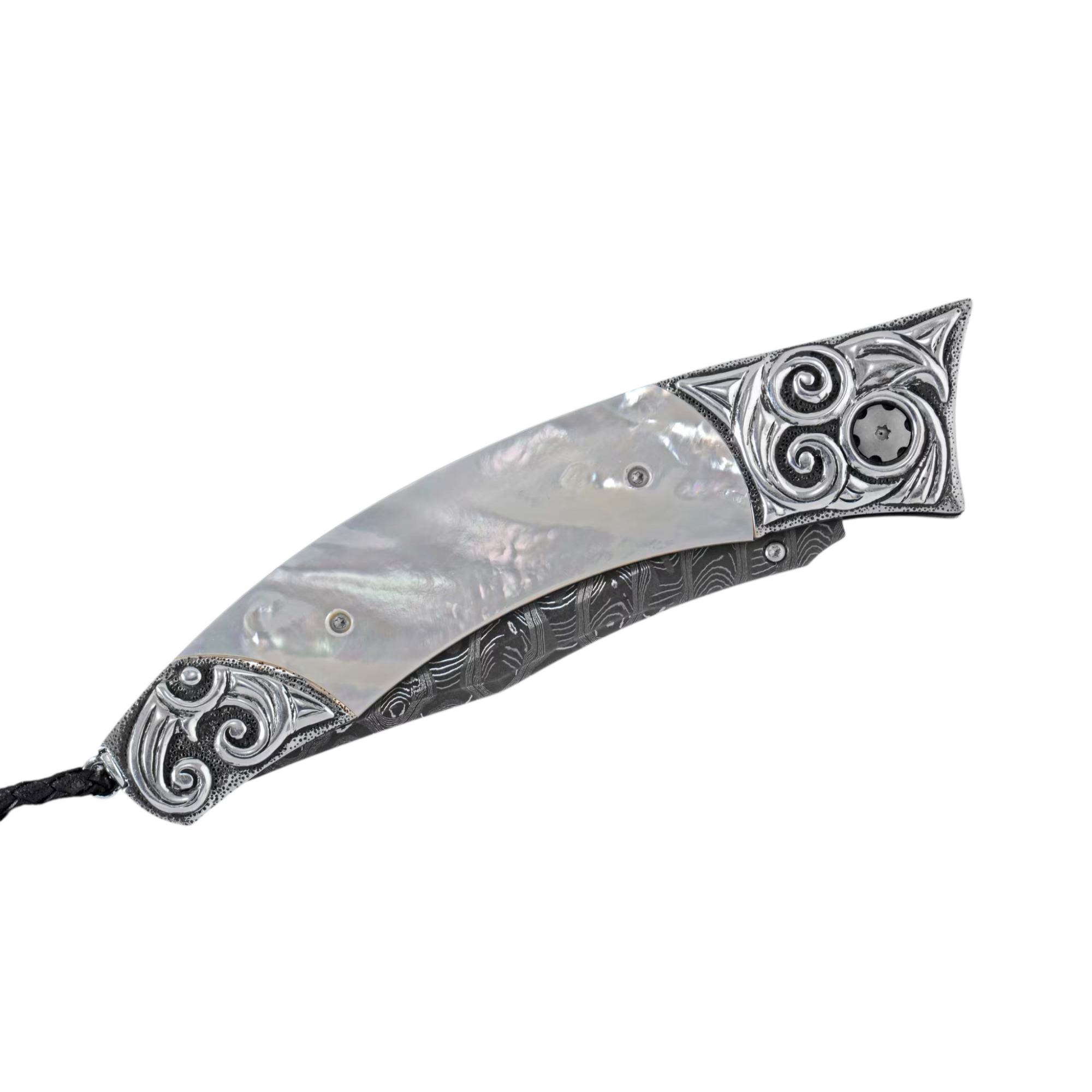 Carved Sterling Silver & Mother of Pearl 'Breaker' Pocket Knife by William Henry available at Talisman Collection Fine Jewelers in El Dorado Hills, CA and online