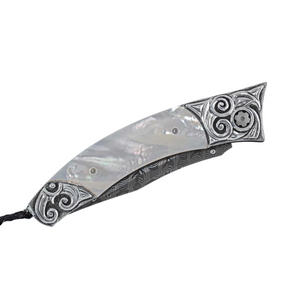 Carved Sterling Silver & Mother of Pearl 'Breaker' Pocket Knife by William Henry available at Talisman Collection Fine Jewelers in El Dorado Hills, CA and online