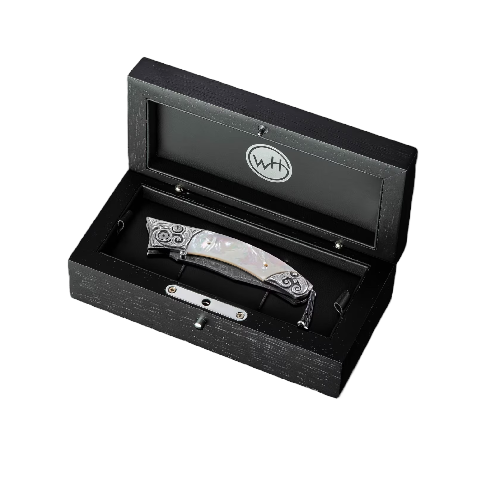 Carved Sterling Silver & Mother of Pearl 'Breaker' Pocket Knife by William Henry available at Talisman Collection Fine Jewelers in El Dorado Hills, CA and online