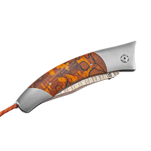 Beech Wood Humbold Copper Wave Damascus Pocket Knife by William Henryavailable at Talisman Collection Fine Jewelers in El Dorado Hills, CA and online