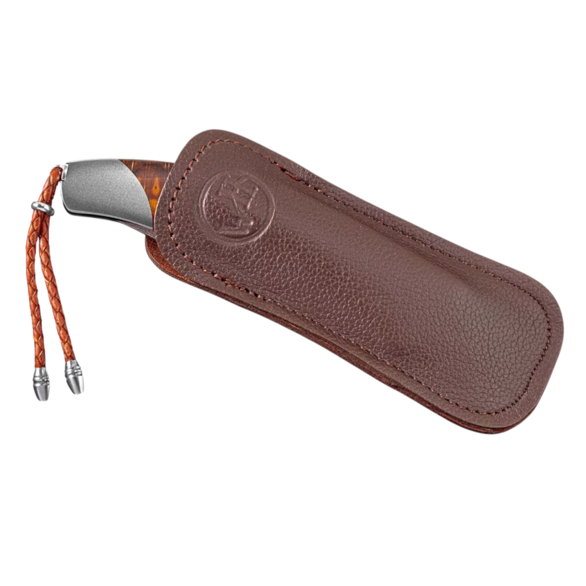 Beech Wood Humbold Copper Wave Damascus Pocket Knife by William Henryavailable at Talisman Collection Fine Jewelers in El Dorado Hills, CA and online