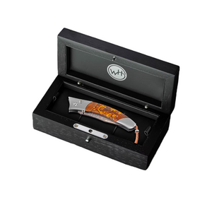 Beech Wood Humbold Copper Wave Damascus Pocket Knife by William Henryavailable at Talisman Collection Fine Jewelers in El Dorado Hills, CA and online