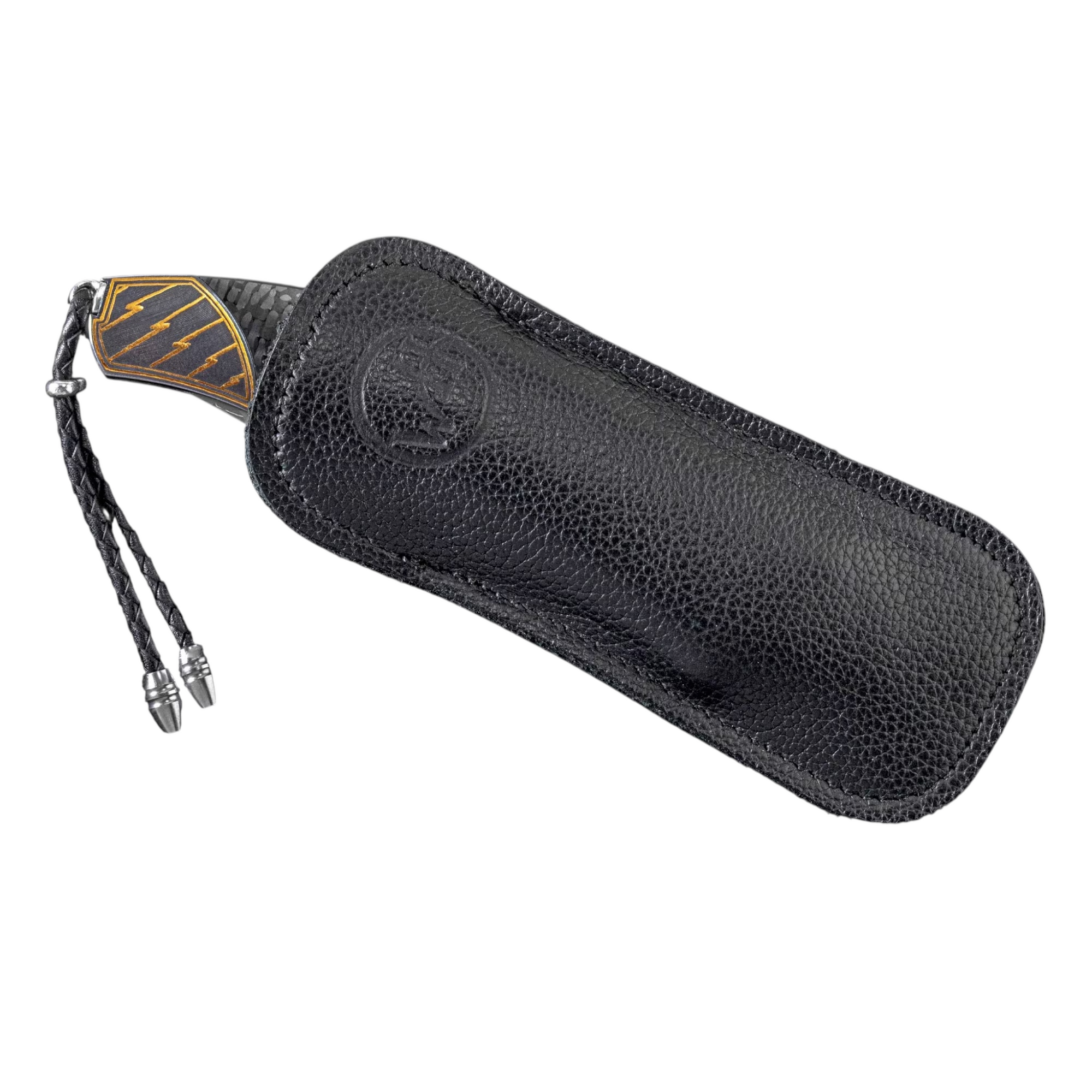 Carbon Fiber/24k Koftgari 'Lightning' Spinel 3.0" Blade by William Henry available at Talisman Collection Fine Jewelers in El Dorado Hills, CA and online