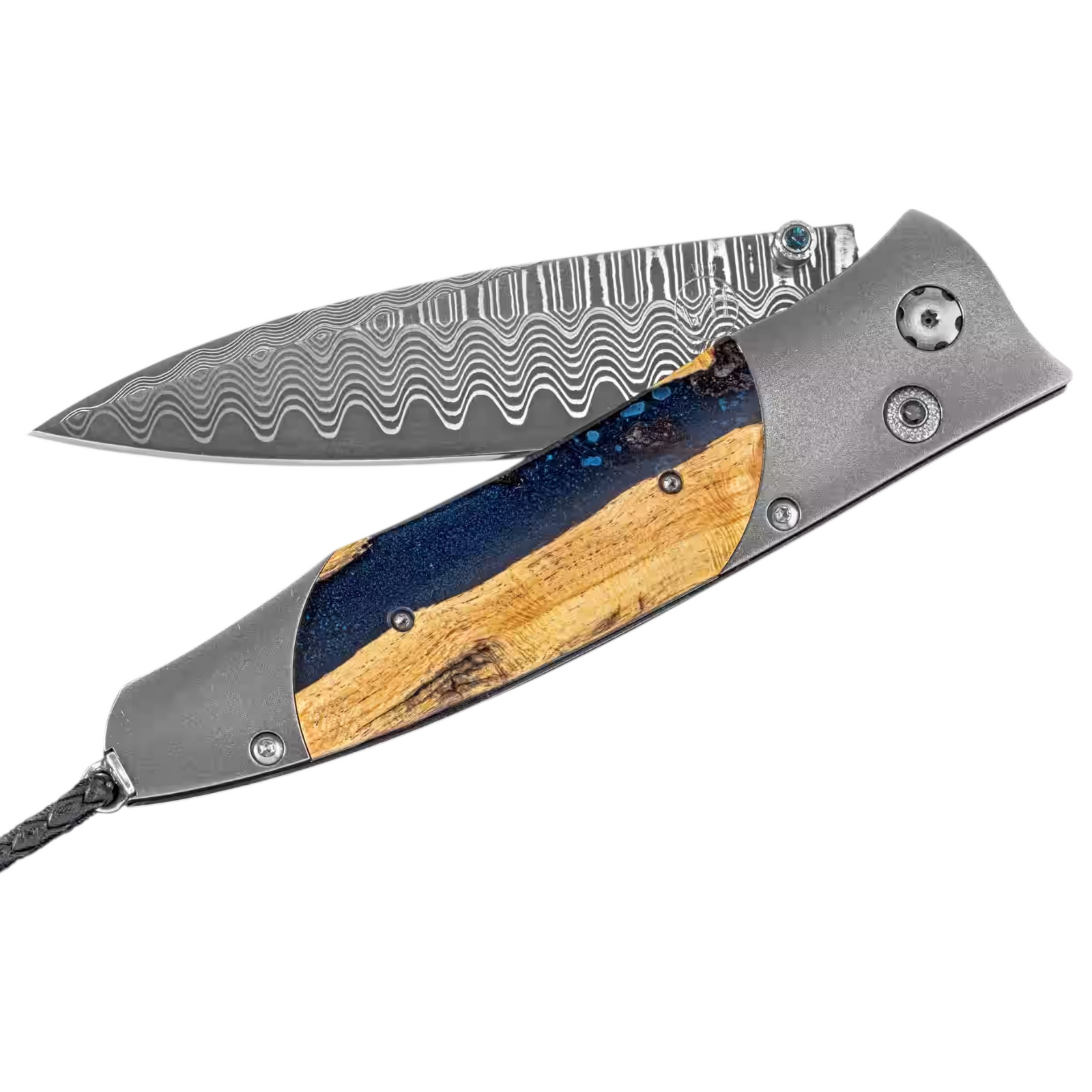 Titanium 'Cactus Blues' Cholla Wood Pocket Knife by William Henry available at Talisman Collection Fine Jewelers in El Dorado Hills, CA and online