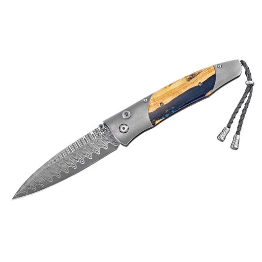 Titanium 'Cactus Blues' Cholla Wood Pocket Knife by William Henry available at Talisman Collection Fine Jewelers in El Dorado Hills, CA and online