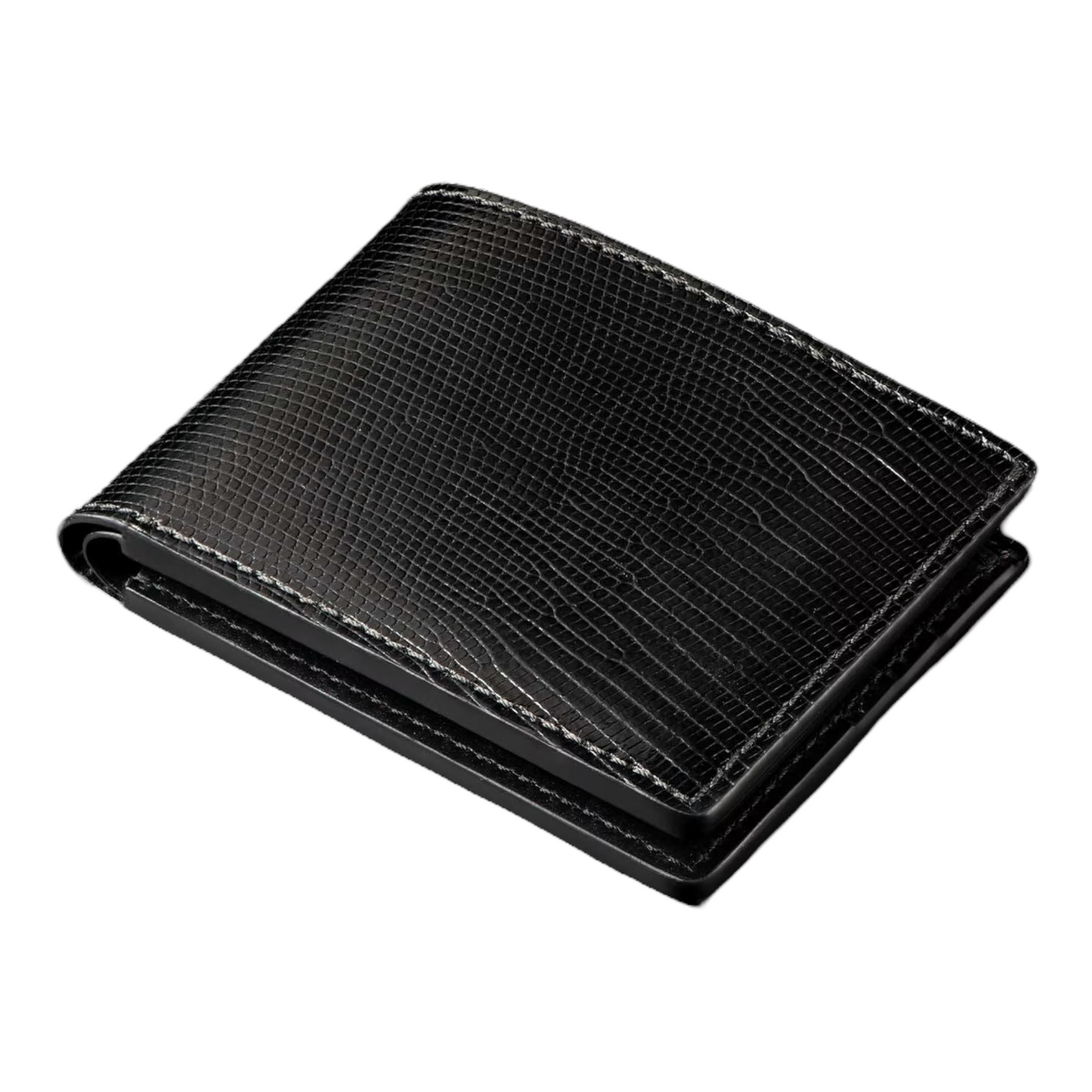 Black Lizard Leather Bifold Wallet by William Henry available at Talisman Collection Fine Jewelers in El Dorado Hills, CA and online