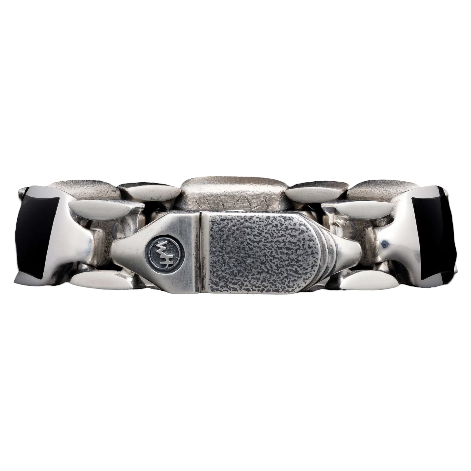 Sterling Silver Black Jade Retro Bracelet Sz Lrg by William Henry available at Talisman Collection Fine Jewelers in El Dorado Hills, CA and online