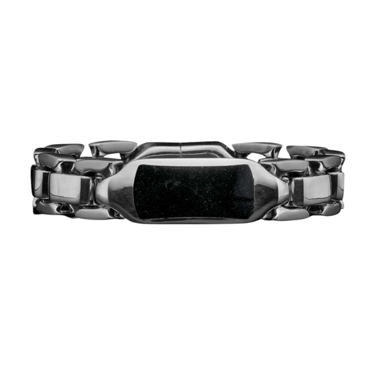 Sterling Silver Black Jade Identity Bracelet Sz Lrg by William Henry available at Talisman Collection Fine Jewelers in El Dorado Hills, CA and online